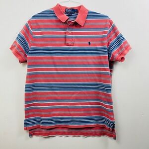 Polo Ralph Lauren Striped Shirt Large Coral Blue Y2K Southwestern